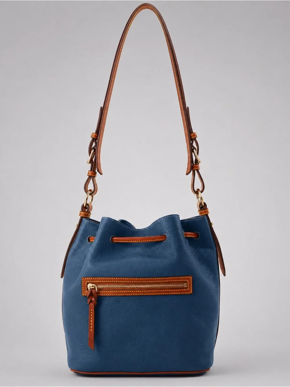 Dooney & Bourke Bucket Drawstring Tasha Midnight Blue EUC